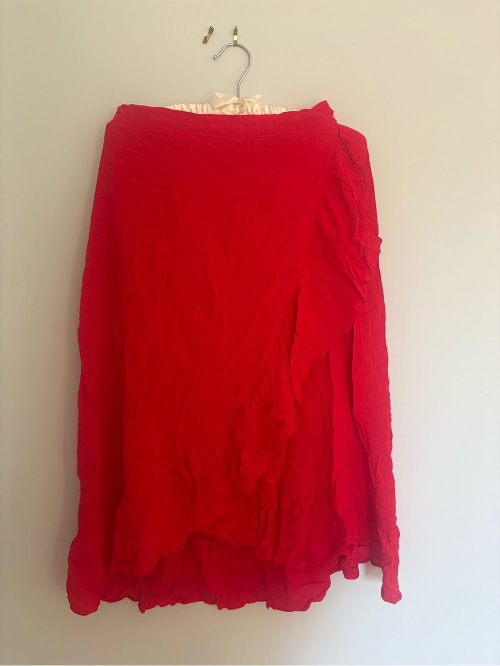 Kate Spade Ruffled Wrap Skirt in red